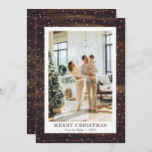 Rustikales Holz Foto Frohe Weihnachtskarten Feiertagskarte (Vorne/Hinten)