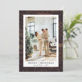 Rustikales Holz Foto Frohe Weihnachtskarten Feiertagskarte (Stehend Vorderseite)