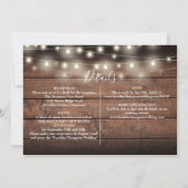 Rustikales Holz-Foto in einer Hochzeit Einladung (Rückseite)