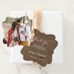 Rustikales Holz Foto Land Hochzeit Vielen Dank Geschenkanhänger