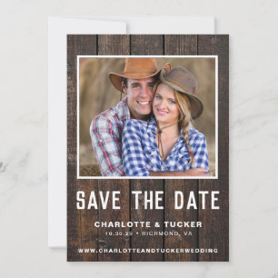 Rustikales Holz-Foto Save the Date