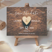 Rustikales Holz Foto Save the Date Hochzeit im Her Einladung