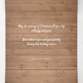 Rustikales Holz - Foto Weihnachten Dreifach Gefaltete Urlaubskarte (Innenseite Mitte)