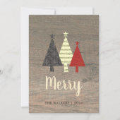 Rustikales Holz frohe Weihnachten (Vorderseite)