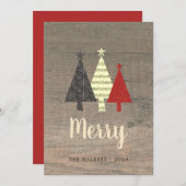 Rustikales Holz frohe Weihnachten (Vorne/Hinten)