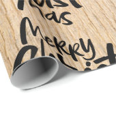 Rustikales Holz frohe Weihnachten Christlich Chris Geschenkpapier (Rolleneckpunkt)