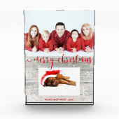 Rustikales Holz Frohe Weihnachten - Foto Block (Vorderseite)