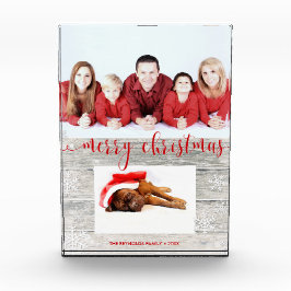 Rustikales Holz Frohe Weihnachten - Foto Block