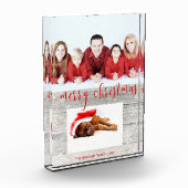 Rustikales Holz Frohe Weihnachten - Foto Block (Links)