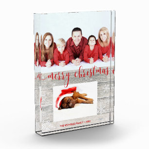 Rustikales Holz Frohe Weihnachten - Foto Block