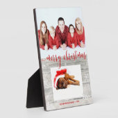 Rustikales Holz Frohe Weihnachten - Foto Plaque Fotoplatte (Seite)