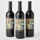 Rustikales Holz Frohe Weihnachtsfamilie Foto Colla Weinetikett (Flaschen)