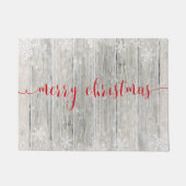 Rustikales Holz Frohe Weihnachtsschneeflocken - Do Fußmatte (Vorderseite)