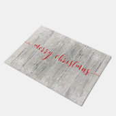 Rustikales Holz Frohe Weihnachtsschneeflocken - Do Fußmatte (Schrägansicht)