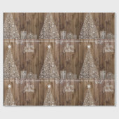 Rustikales Holz Frohe Weihnachtswrapping Papier Geschenkpapier (Flach)