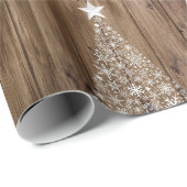 Rustikales Holz Frohe Weihnachtswrapping Papier Geschenkpapier (Rolleneckpunkt)