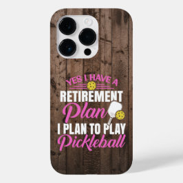 Rustikales Holz Funny Pink Pickleball Case-Mate iPhone 14 Pro Hülle