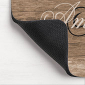 Rustikales Holz für Mit Monogramm Mauspad (Ecke)