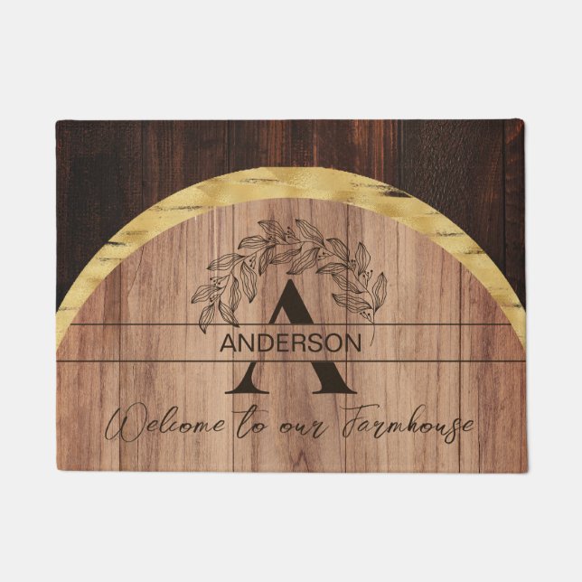Rustikales Holz Fußmatte (Vorderseite)