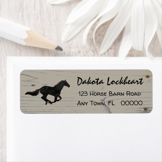 Rustikales Holz Galloping Pferd Wasserfarbe Silhou (Insitu)