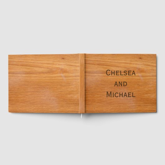 Rustikales Holz Gästebuch mit Namen Brautgarten (Voll)