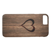 Rustikales Holz gebrannter Herz-Druck Case-Mate iPhone Hülle (Rückseite (Horizontal))