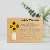 Rustikales Holz Gelbe Blumenmason Jar Sicherheitsm Begleitkarte (Stehend Vorderseite)