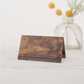 Rustikales Holz Gelbe Sonnenblume Land Hochzeit im Platzkarte (Rückseite)