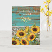 Rustikales Holz Gelbe Sonnenblumen Mutter Geburtst Karte (Gelbe Blume)