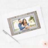 Rustikales Holz Gerahmt Rechteckiger Aufkleber (Umschlag)