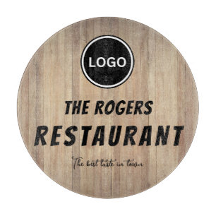 Rustikales Holz-Geschäftslogo Restaurant Schneidebrett