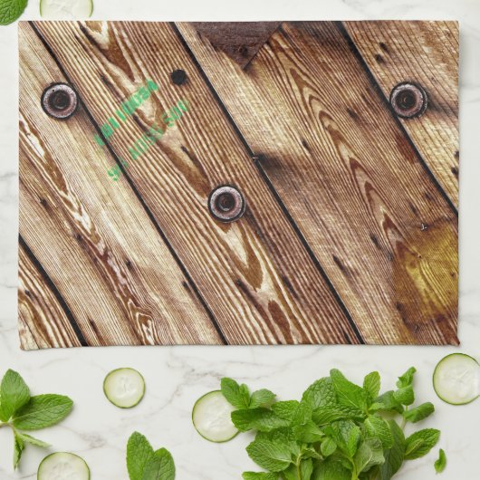 Rustikales Holz Geschirrtuch (Gefaltet)