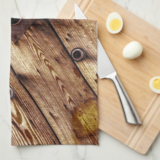 Rustikales Holz Geschirrtuch (Viertel Falte)
