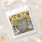 Rustikales Holz geschnitzte Namen Brautbaum Sonnen Geschenktütchen (Ausgeschnitten)