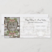 Rustikales Holz geschnitztes Herz Familie Monogram (Rückseite)