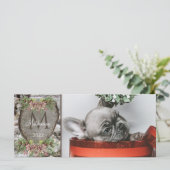 Rustikales Holz geschnitztes Herz Familie Monogram (Stehend Vorderseite)