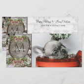 Rustikales Holz geschnitztes Herz Familie Monogram (Vorne/Hinten)