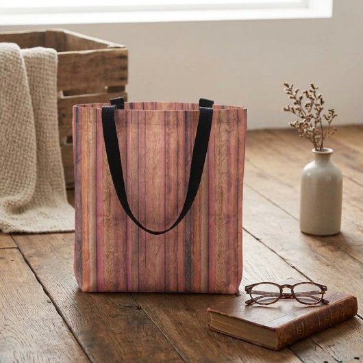 Rustikales Holz gestreift Totbeutel Tasche