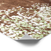 Rustikales Holz Gipskraut Hochzeit Begrüßungszeich Poster (Ecke)