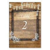 Rustikales Holz, Gipskraut, Mason Jars, kundenspez Tischnummer (Rückseite)