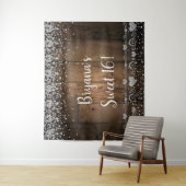 Rustikales Holz Glam Diamonds Glitzer Party Hinter Wandteppich (Beispiel)