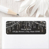 Rustikales Holz Glam Sparkle Lights Adressetikette (Insitu)
