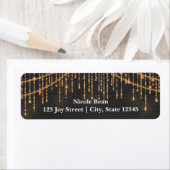 Rustikales Holz Glam Sparkle Lights Adressetikette (Insitu)
