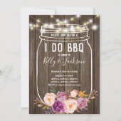 rustikales Holz, Glas, ich mache Grillen Party Ein Einladung (Vorderseite)