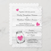 Rustikales Holz-Glas Land Hochzeitseinladungen Einladung (Vorne/Hinten)