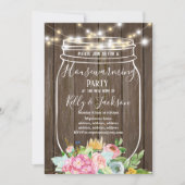 rustikales Holz, Glas, Party Einladung (Vorderseite)