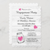 Rustikales Holz-Glas-Verlobungsparty Einladungen (Vorne/Hinten)