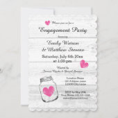 Rustikales Holz-Glas-Verlobungsparty Einladungen (Vorderseite)