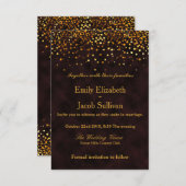 Rustikales Holz Gold Foil Confetti Elegante Hochze Save The Date (Vorne/Hinten)