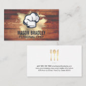 Rustikales Holz | Gold Foil Spritzer Visitenkarte (Vorne/Hinten)